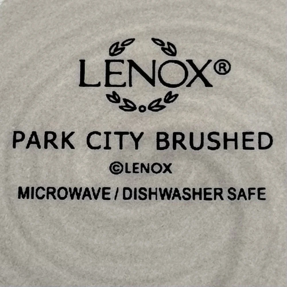 Lenox Park City Brushed Lunch Salad Plates Taupe w/Black Trim 9
